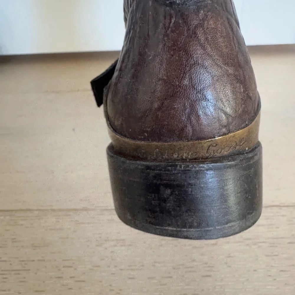 Golden Goose pull on croc leather riding boots size 39 9